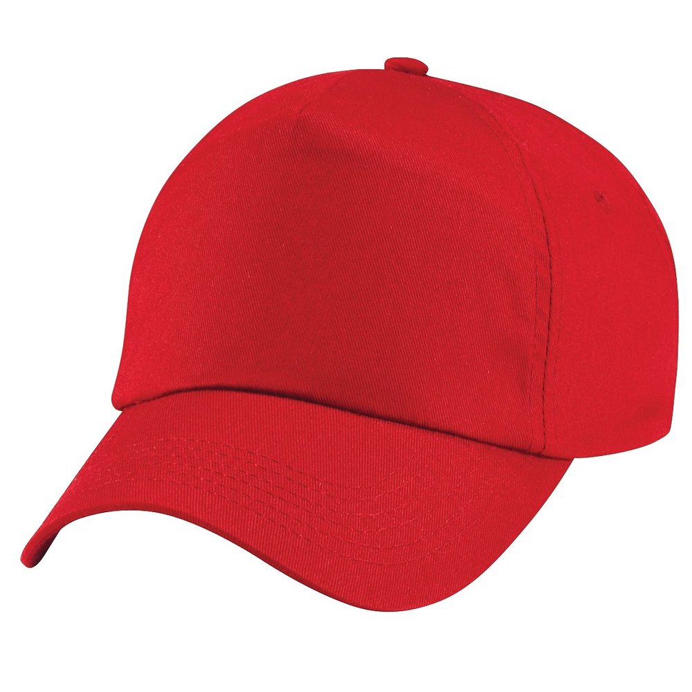 Beechfield Unisex Plain Original 5 Panel Baseball Cap (One Size) (Classic Red)