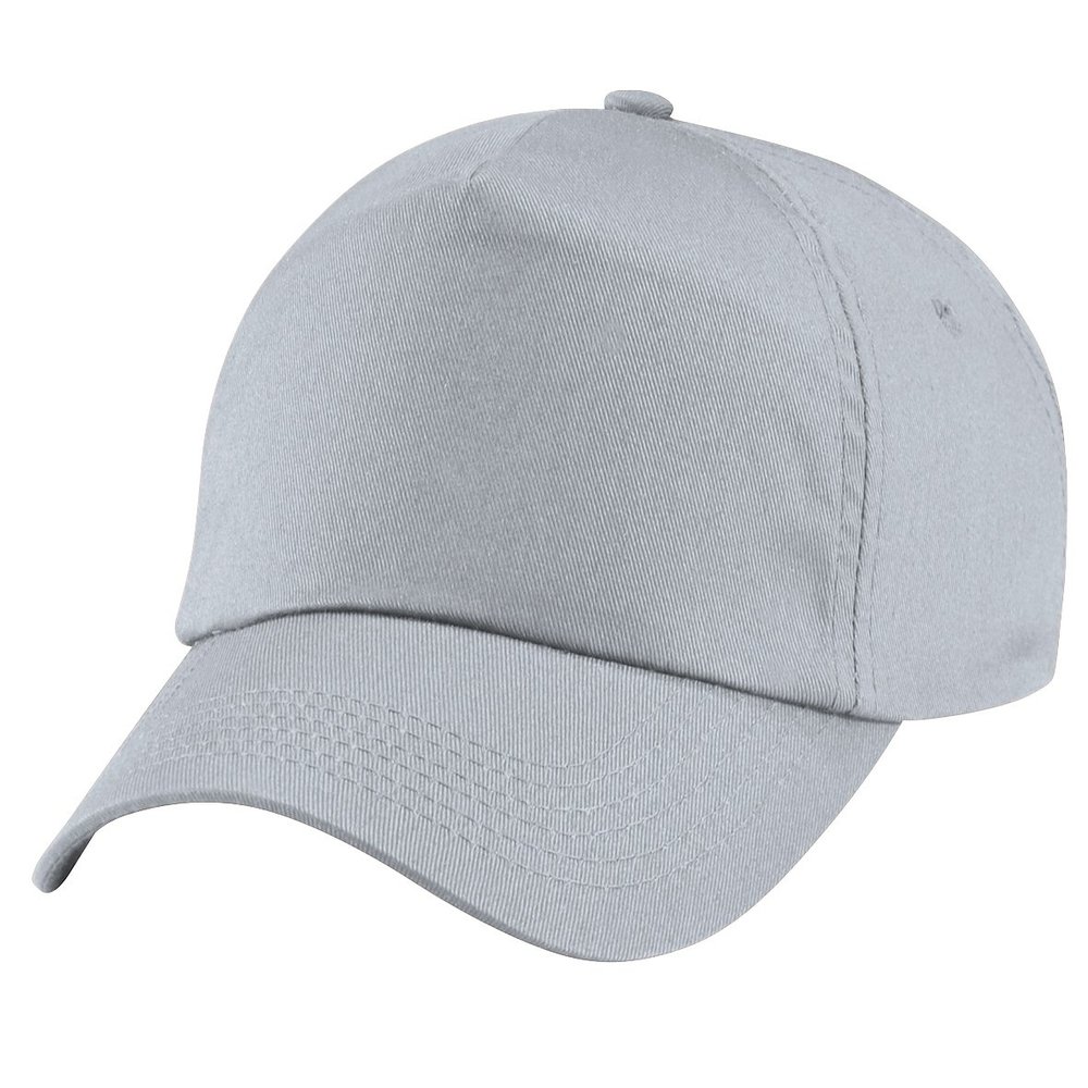 Beechfield Unisex Plain Original 5 Panel Baseball Cap (One Size) (Light Grey)