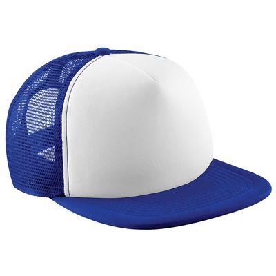 Beechfield Junior Vintage Snapback Mesh Trucker Cap/Headwear (One Size) (Bright Royal/White)
