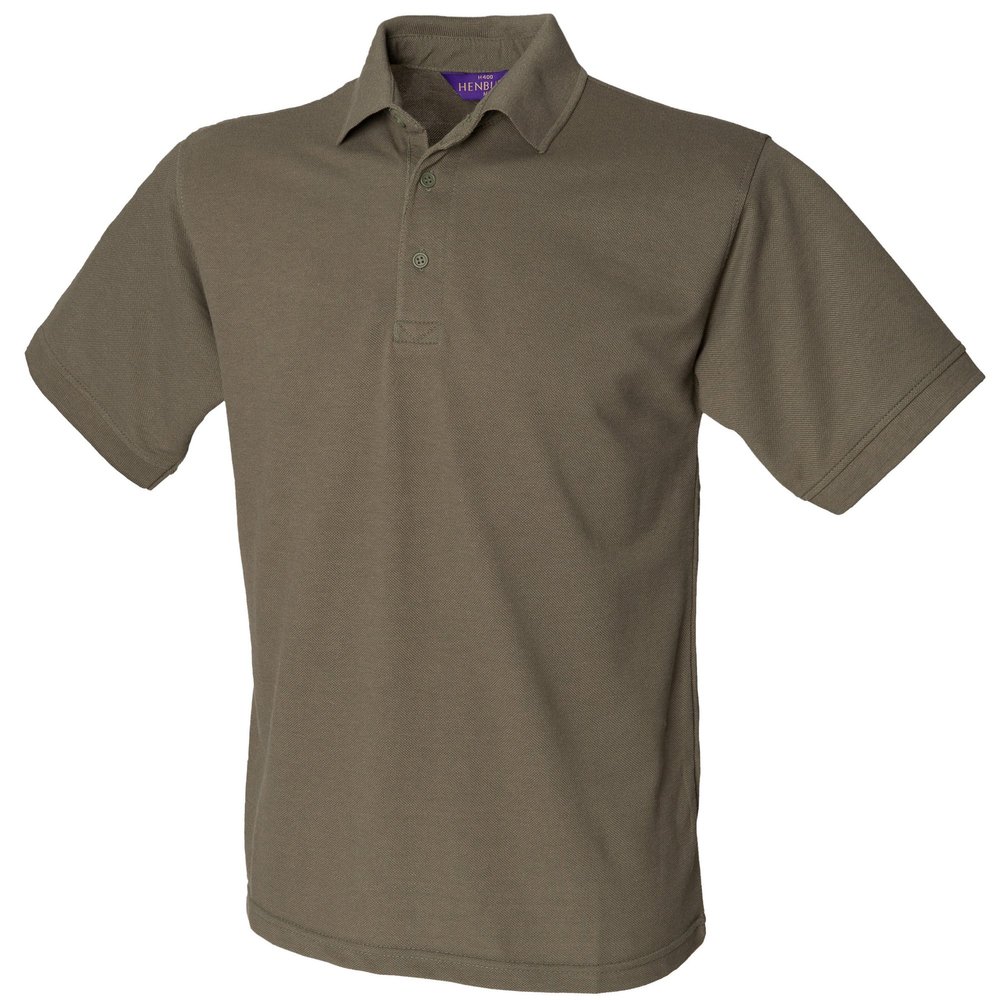 Henbury Mens Short Sleeved 65/35 Pique Polo Shirt (2XL) (Dark Grey)