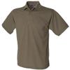 Henbury Mens Short Sleeved 65/35 Pique Polo Shirt (2XL) (Dark Grey) view 1