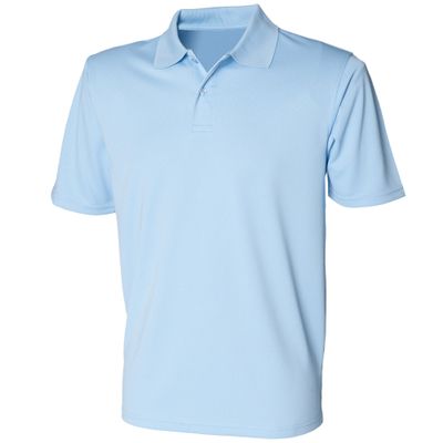 Henbury Mens Coolplus Pique Polo Shirt (L (Chest 42in)) (Light Blue)