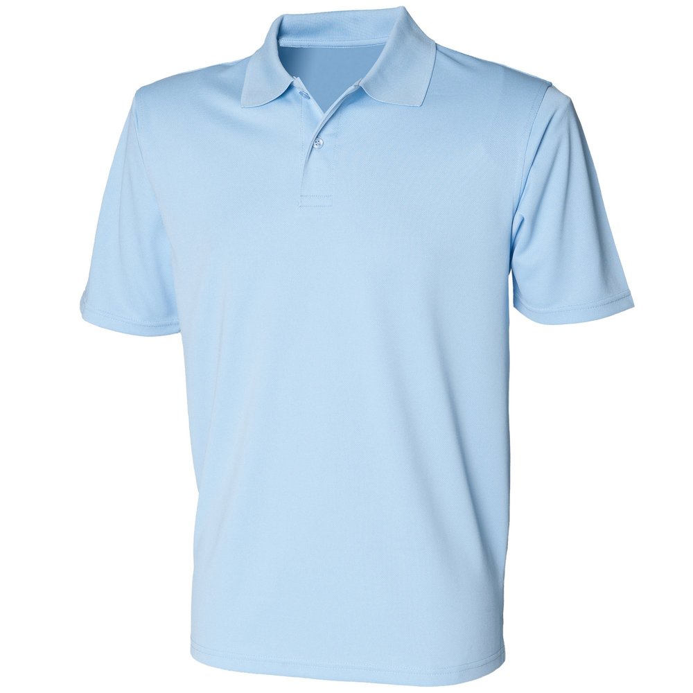 Henbury Mens Coolplus Pique Polo Shirt (L (Chest 42in)) (Light Blue)