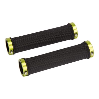 Ergotec Bilbao Bicycle Handlebar Grip, for Trekking & Mountain Bikes, Secure Screw Clamp Mounting, 22.2mm, 135mm Left Length, 135mm Right Length, Kraton/Alloy, Black/Green