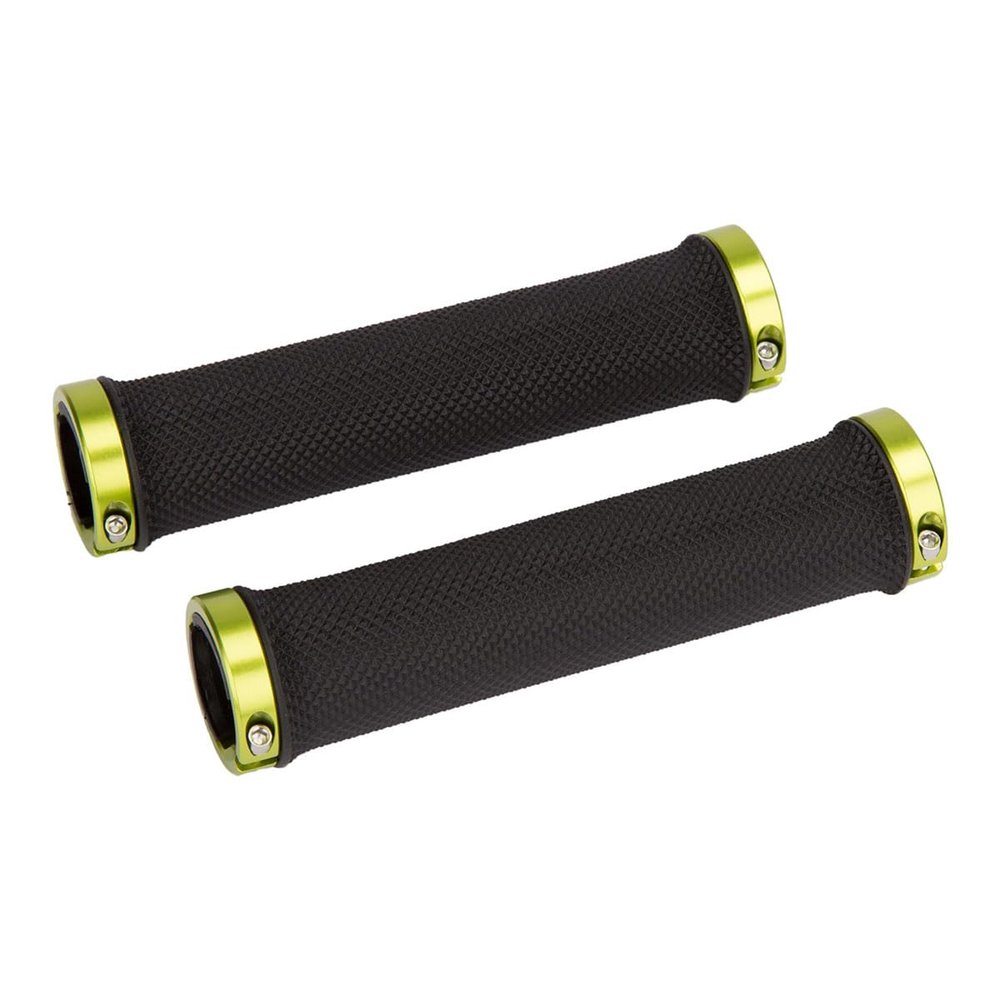 Ergotec Bilbao Bicycle Handlebar Grip, for Trekking & Mountain Bikes, Secure Screw Clamp Mounting, 22.2mm, 135mm Left Length, 135mm Right Length, Kraton/Alloy, Black/Green