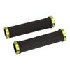 Ergotec Bilbao Bicycle Handlebar Grip, for Trekking & Mountain Bikes, Secure Screw Clamp Mounting, 22.2mm, 135mm Left Length, 135mm Right Length, Kraton/Alloy, Black/Green view 1