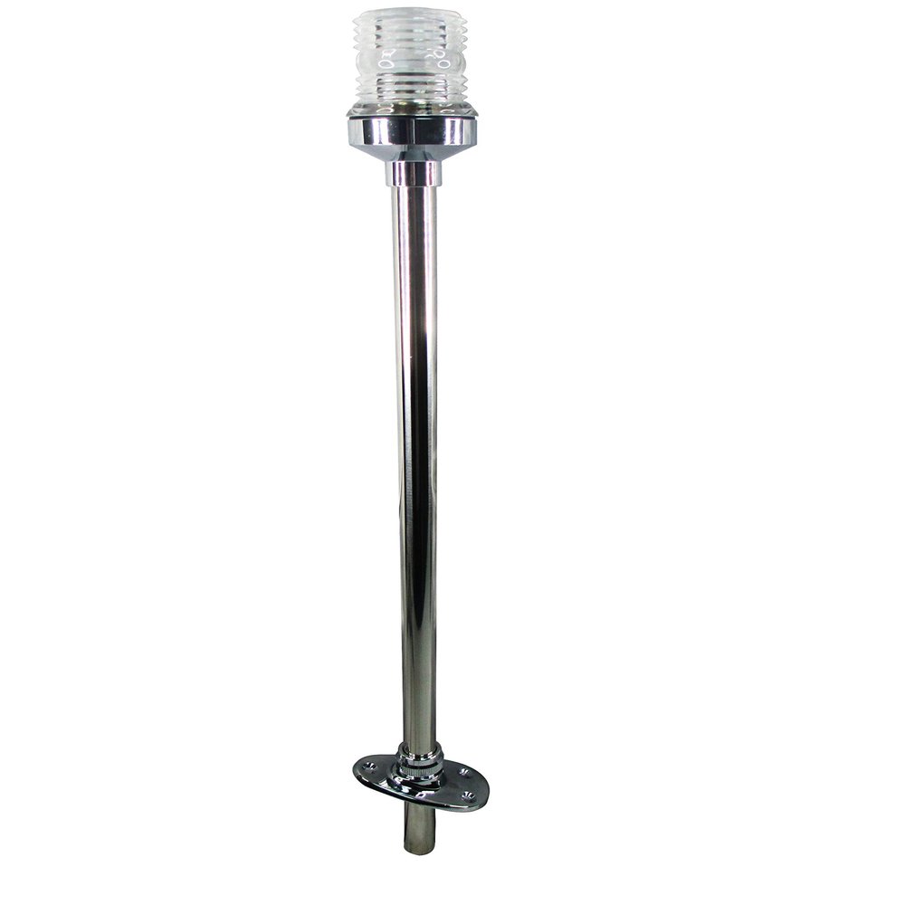 24" Long Marine Stern Light Stainless Steel Tubing BA15D Bulb 12VDC Splashproof