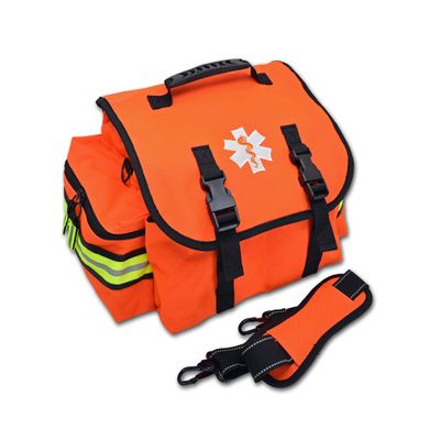 Lightning X Products Small EMT Medic First Responder Trauma EMS Jump Bag with Dividers - Fluorescent Orange