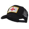 ETC Embroidered Military Patched Mesh Cap - Cross OSFM view 1