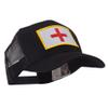 ETC Embroidered Military Patched Mesh Cap - Cross OSFM view 4