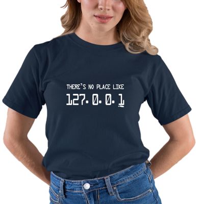Go All Out XX-Large Navy Blue Adult There's No Place Like 127.0.0.1 T-Shirt