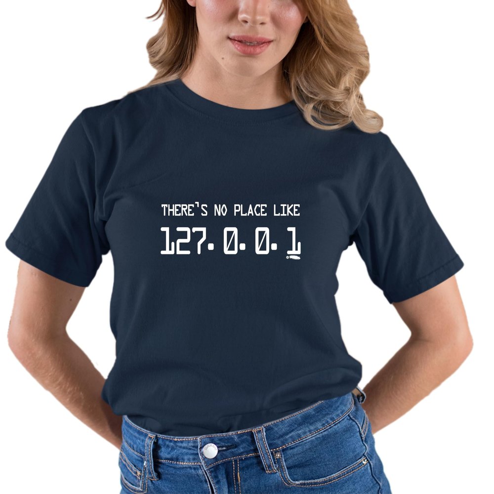 Go All Out XX-Large Navy Blue Adult There's No Place Like 127.0.0.1 T-Shirt