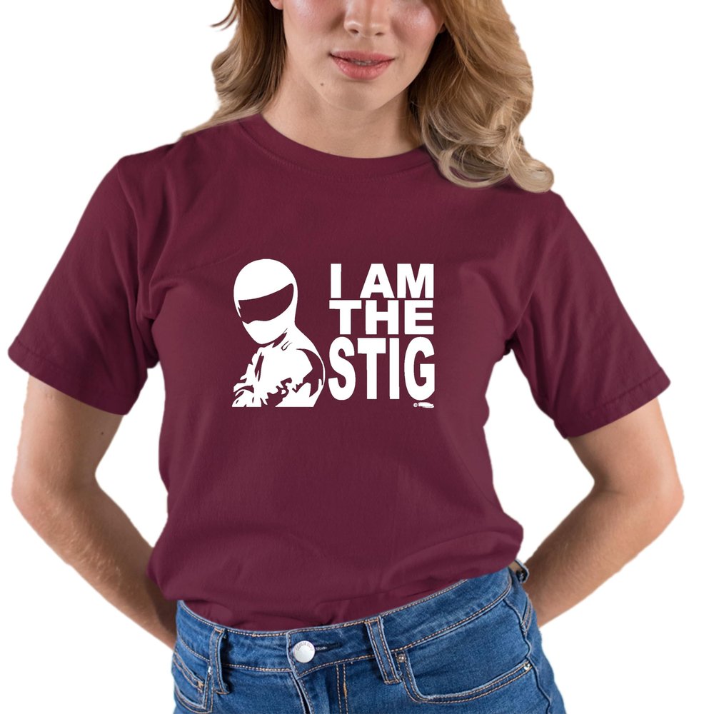 Go All Out Small Maroon Adult I Am The Stig T-Shirt