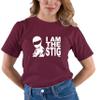 Go All Out Small Maroon Adult I Am The Stig T-Shirt view 1