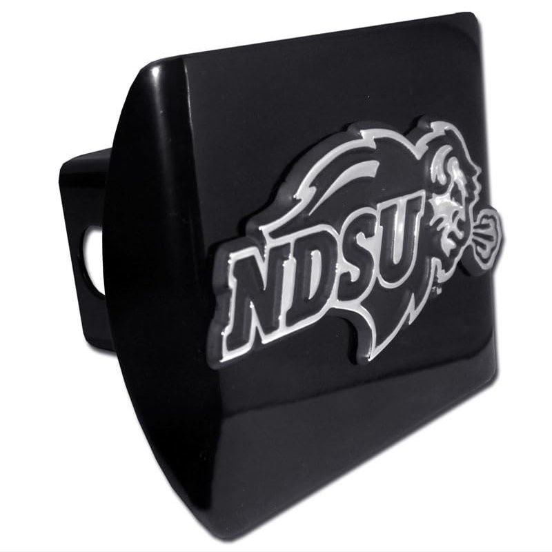 North Dakota State Black Metal Trailer Hitch Cover Fits 2 Inch Auto Car Truck Receiver with NCAA College Sports Logo