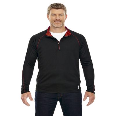 Men's Radar Quarter-Zip Performance Long-Sleeve Top 2XL BLK/ CL RED