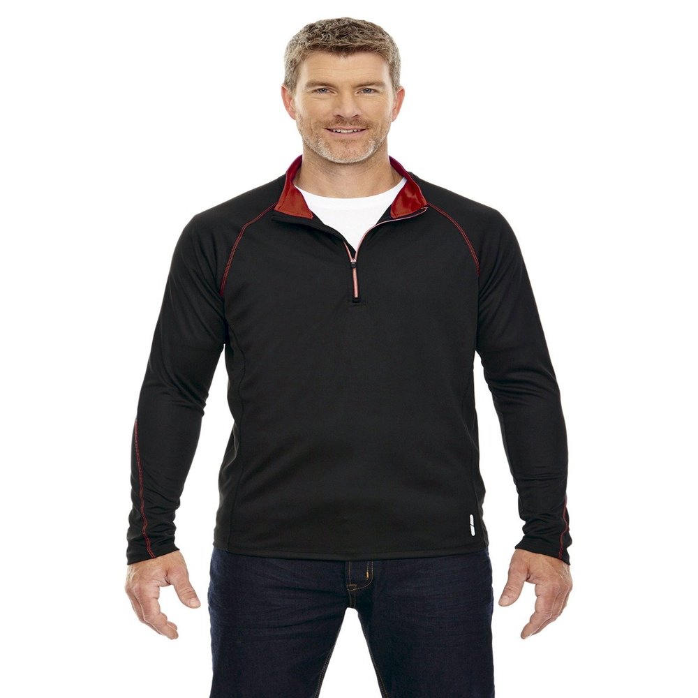 Men's Radar Quarter-Zip Performance Long-Sleeve Top 2XL BLK/ CL RED