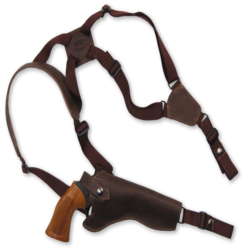 Barsony Brown Leather Cross Harness Vertical Shoulder Holster for 6" COLT Frontier Scout Right