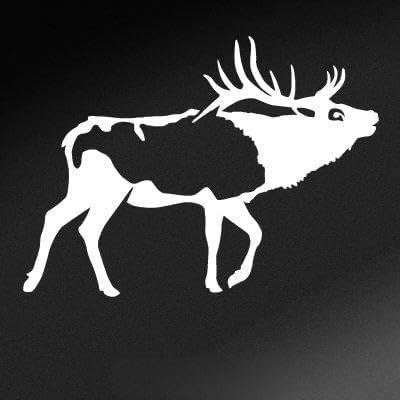 Express Yourself Products Bull Bugle Elk (White - Facing as Shown - 3XL) Decal Sticker - Big Game Collection