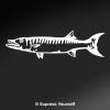 Express Yourself Products Barracuda (White - Facing as Shown - Large) Decal Sticker - Saltwater Fish Collection view 1