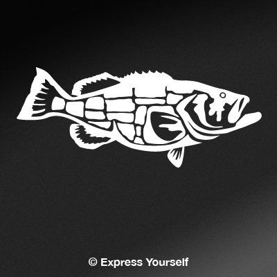 Express Yourself Products Goliath Grouper (White - Facing as Shown - Small) Decal Sticker - Saltwater Fish Collection