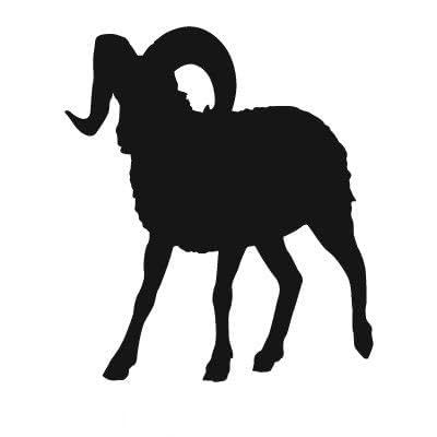 Express Yourself Bighorn Sheep Walking (Black - Reverse Image - Large) Decal Sticker - Big Game Collection