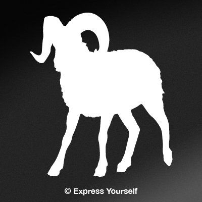 Express Yourself Products Bighorn Sheep Walking (White - Facing as Shown - Large) Decal Sticker - Big Game Collection