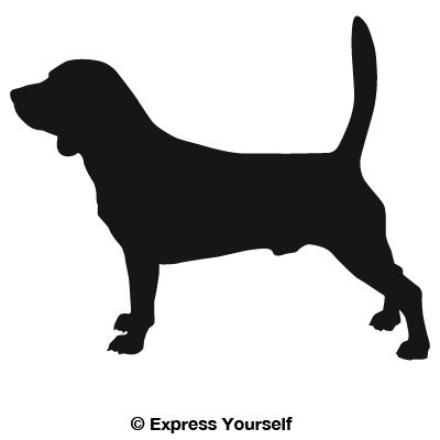 Express Yourself Standing Beagle (Black - Reverse Image - XL) Decal Sticker - Hunting Dog Collection
