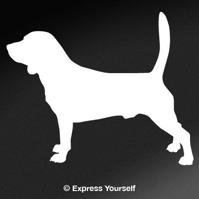 Express Yourself Standing Beagle (White - Facing as Shown - 3XL) Decal Sticker - Hunting Dog Collection