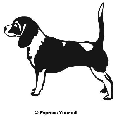 Express Yourself Beagle Profile (Black - Facing as Shown - XL) Decal Sticker - Hunting Dog Collection
