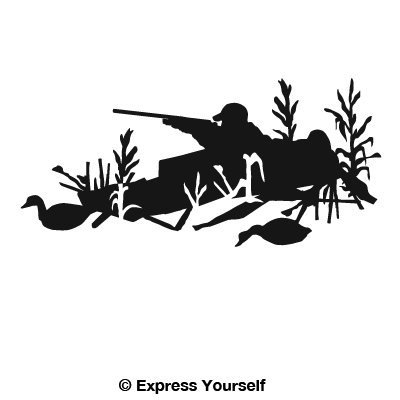 Express Yourself Duck Hunting Layout Blind (Black - Facing as Shown - 3XL) Decal Sticker - Waterfowl Collection