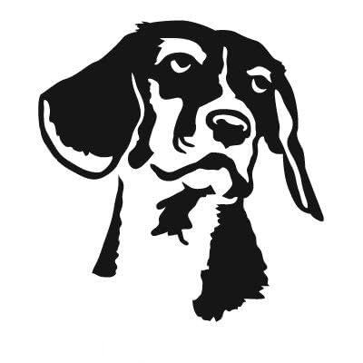 Express Yourself Products Beagle Portrait (Black - Reverse Image - 2XL) Decal Sticker - Hunting Dog Collection