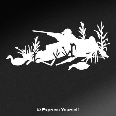Express Yourself Products Duck Hunting Layout Blind (White - Reverse Image - 3XL) Decal Sticker - Waterfowl Collection