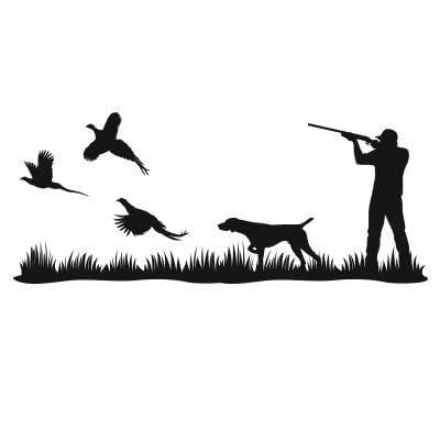 Express Yourself Products Pheasant Heaven Pointer Mural (Black - Reverse Image - 3XL) Decal Sticker - Upland Game Bird Collection