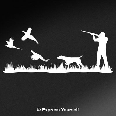 Express Yourself Products Pheasant Heaven Pointer Mural (White - Reverse Image - 3XL) Decal Sticker - Upland Game Bird Collection