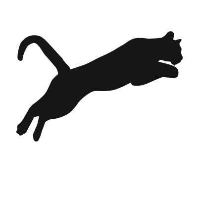 Express Yourself Cougar Leap (Black - Facing as Shown - 3XL) Decal Sticker - Predator Collection