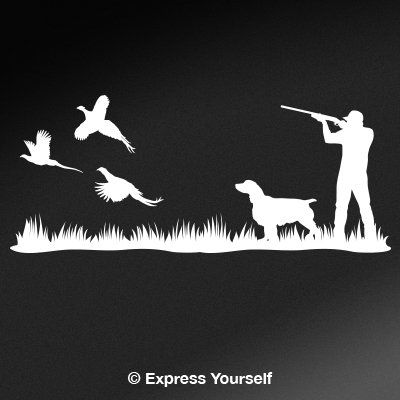 Express Yourself Products Pheasant Heaven Springer Mural (White - Facing as Shown - 3XL) Decal Sticker - Upland Game Bird Collection
