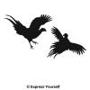 Express Yourself Fighting Pheasants (Black - Facing as Shown - 2XL) Decal Sticker - Upland Game Bird Collection view 1