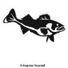 Express Yourself Hungry Walleye (Black - Facing as Shown - 2XL) Decal Sticker - Freshwater Fish Collection view 1