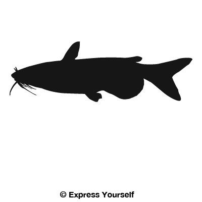 Express Yourself Channel Catfish2 (Black - Facing as Shown - 3XL) Decal Sticker - Freshwater Fish Collection