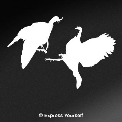 Express Yourself Attacking Toms (White - Reverse Image - 3XL) Decal Sticker - Upland Game Bird Collection