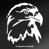 Express Yourself Products Eagle Head (White - Facing as Shown - Large) Decal Sticker - Birds of Prey Collection view 1