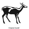Express Yourself Startled Doe (Black - Reverse Image - 3XL) Decal Sticker - Big Game Collection view 1