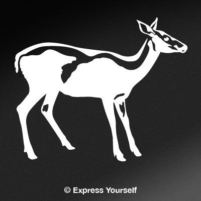 Express Yourself Startled Doe (White - Facing as Shown - 3XL) Decal Sticker - Big Game Collection