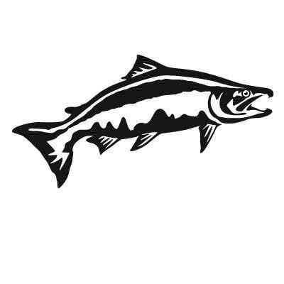 Express Yourself Chinook Salmon Leap (Black - Facing as Shown - XL) Decal Sticker - Freshwater Fish Collection