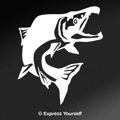Express Yourself Products Sockeye Salmon Jump (White - Reverse Image - 3XL) Decal Sticker - Freshwater Fish Collection