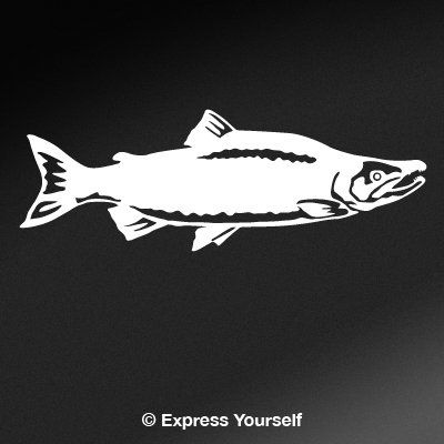 Express Yourself Products Sockeye Salmon (White - Facing as Shown - XL) Decal Sticker - Freshwater Fish Collection