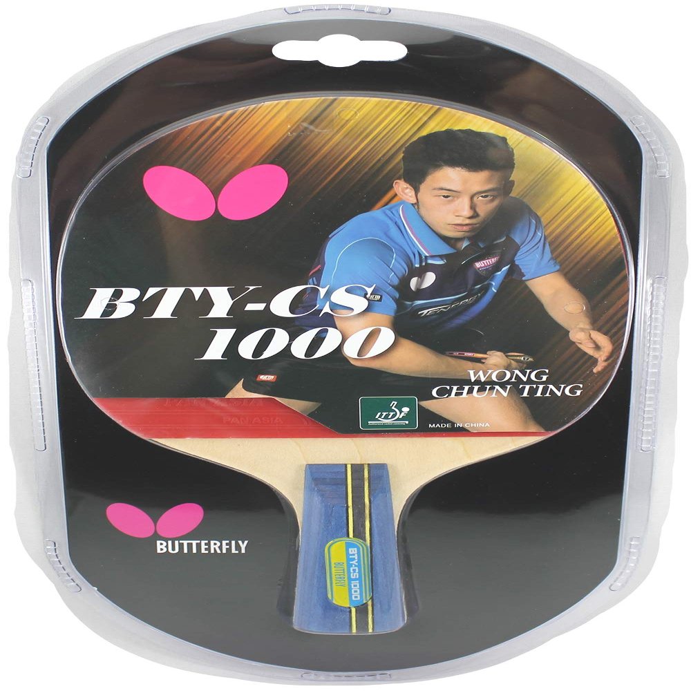 Butterfly BTY-CS 1000 Chinese Penhold Racket - Balanced Speed and Spin for Chinese Penhold Play - Recommended for Beginning Level Players - International Table Tennis Federation Approved