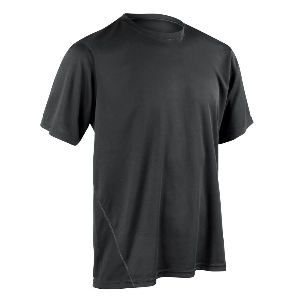 Spiro Mens Quick-Dry Sports Short Sleeve Performance T-Shirt (S) (Black)