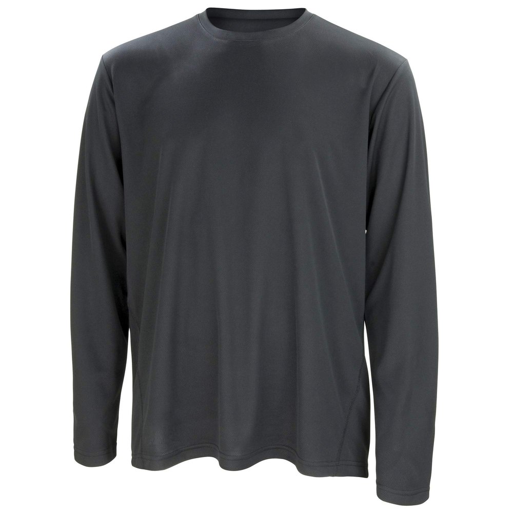 Spiro Mens Sports Quick-Dry Long Sleeve Performance T-Shirt (M) (Black)